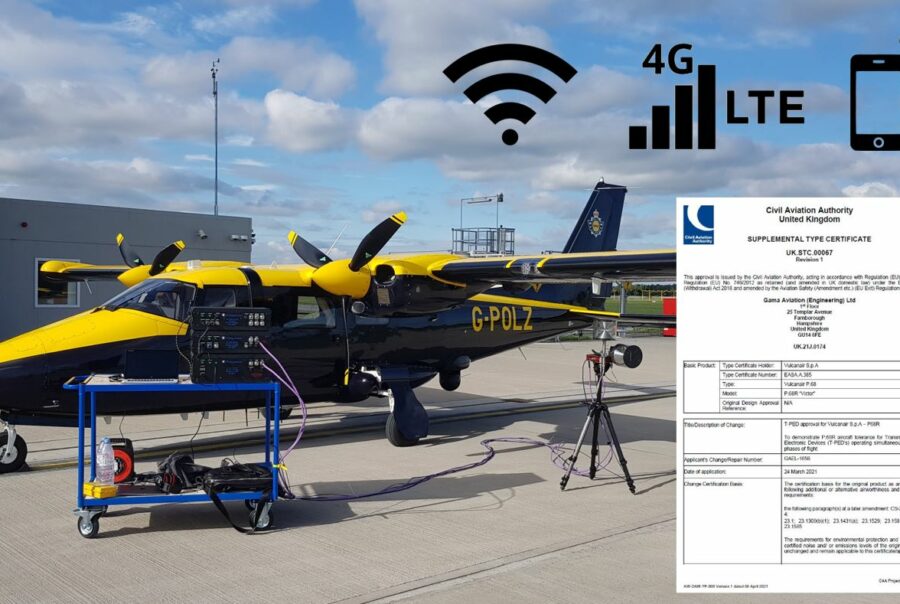 Aircraft with detailed instrumentation and flight certificate or document