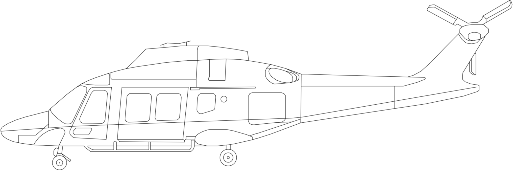 AW169 helicopter line drawing graphic